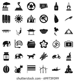 Animal elephant icons set. Simple style of 36 animal elephant vector icons for web isolated on white background