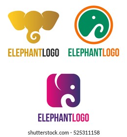 ANIMAL ELEPHANT LOGO ICON SYMBOL EMBLEM TEMPLATE SET