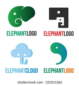 ANIMAL ELEPHANT LOGO ICON SYMBOL EMBLEM TEMPLATE SET