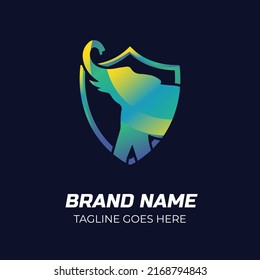 Animal Elephant Shield Logo Design