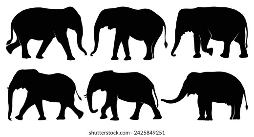 Animal Elephant Silhouettes vector illustration