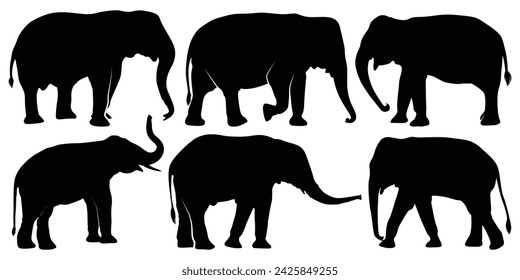 Animal Elephant Silhouettes vector illustration