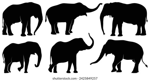 Animal Elephant Silhouettes vector illustration