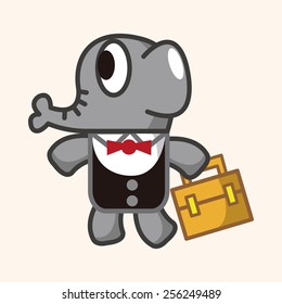 animal elephant worker cartoon theme elements