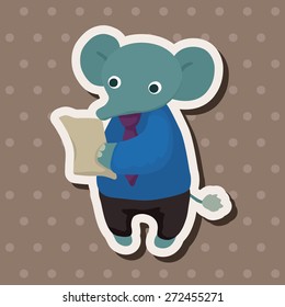 animal elephant worker cartoon theme elements