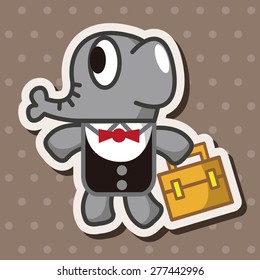 animal elephant worker cartoon theme elements