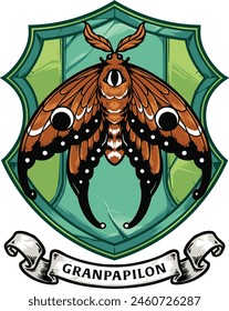 Animal emblem Family Crest logo symbol vintage retro art illustration vector