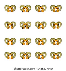 animal emoticon or smile icon for user interface and social media