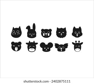 animal emoticon vector cartoon big set of cute