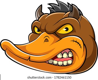 animal evil duck mascot  of illustration
