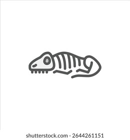Animal Extinction filled outline icon. animal bone color line illustration.