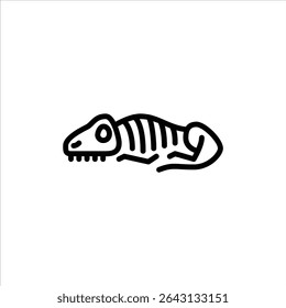 Animal Extinction outline icon. animal bone black line illustration.