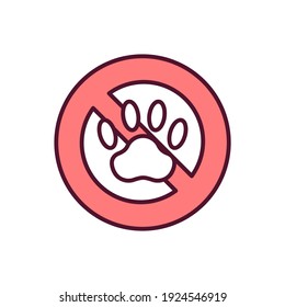 Animal extinction RGB color icon. Pet violence and cruelty. Endangering species. Biodiversity loss. Stop animal abuse. Illegal hunting in wildlife conservation. Isolated vector illustration