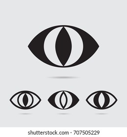Animal Eye Icons Black