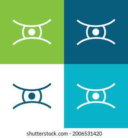 Forma de ojo animal Plano cuatro colores conjunto de iconos mínimo