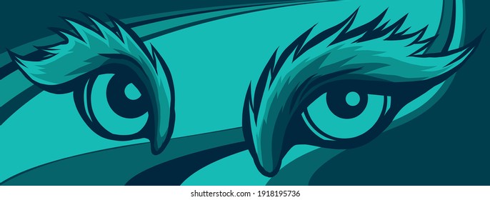 Animal Eye Vector Illustration in colored background