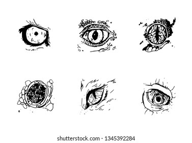 Animal eyes black and white vector