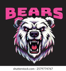 animal  face bear t shirt design with typography