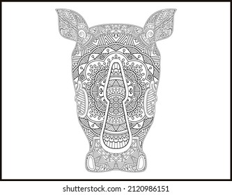 animal face coloring page, face outline, animal mouth coloring