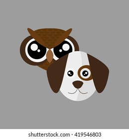 Animal face design. cartoon icon. vector illustration