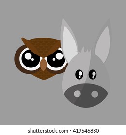 Animal face design. cartoon icon. vector illustration