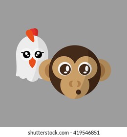 Animal face design. cartoon icon. vector illustration