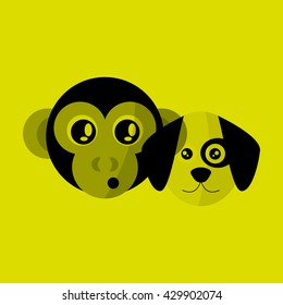 Animal face design. cartoon icon. vector illustration