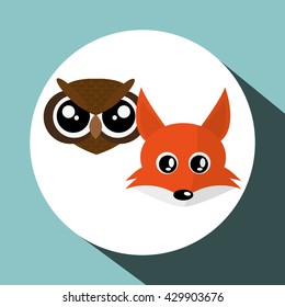 Animal face design. cartoon icon. vector illustration