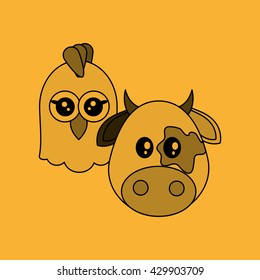 Animal face design. cartoon icon. vector illustration