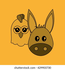 Animal face design. cartoon icon. vector illustration