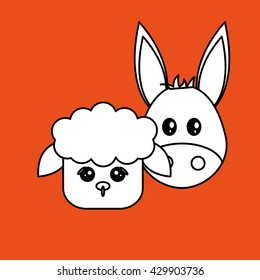 Animal face design. cartoon icon. vector illustration