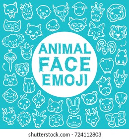 Animal Face Emoji Doodle Design Vector Art Hand Made Icon