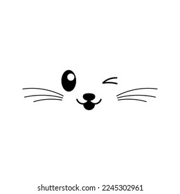 Animal face icon vector. Cat face sign illustration. Cute animal symbol or logo.