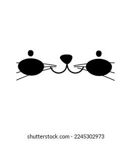 Animal face icon vector. Cat face sign illustration. Cute animal symbol or logo.