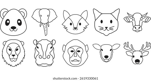 Animal Face Line Element Design