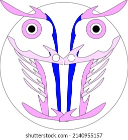 animal face from lines and patterns