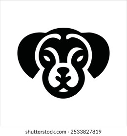 Logótipo do rosto do animal. Coleção de logotipos de animais. Isolado em um fundo branco.