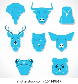 animal face set stock vector