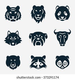 Animal Face Vector Icon Set