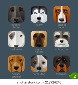 Animal faces for app icons-dogs set 1