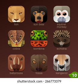 Animal faces for app icons-set 10