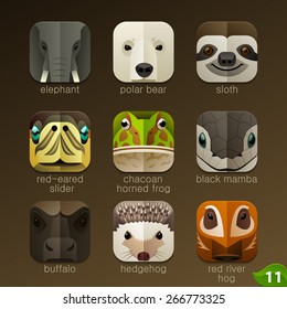 Animal faces for app icons-set 11