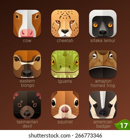 Animal faces for app icons-set 17