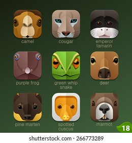 Animal faces for app icons-set 18