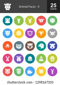 Animal Faces Filled Icons