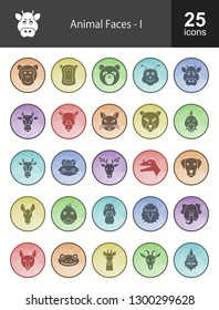 Animal Faces Filled Icons