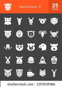 Animal Faces Glyph Icons