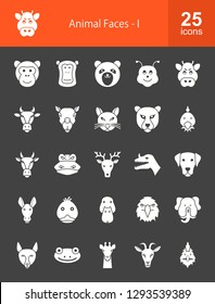 Animal Faces Glyph Icons