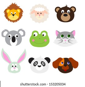 Animal Faces Set