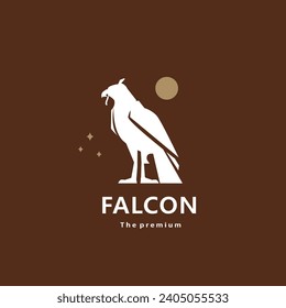 animal falcon natural logo vector icon silhouette retro hipster